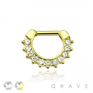MULTI CZ GEM PAVED HOOP SEPTUM CLICKER
